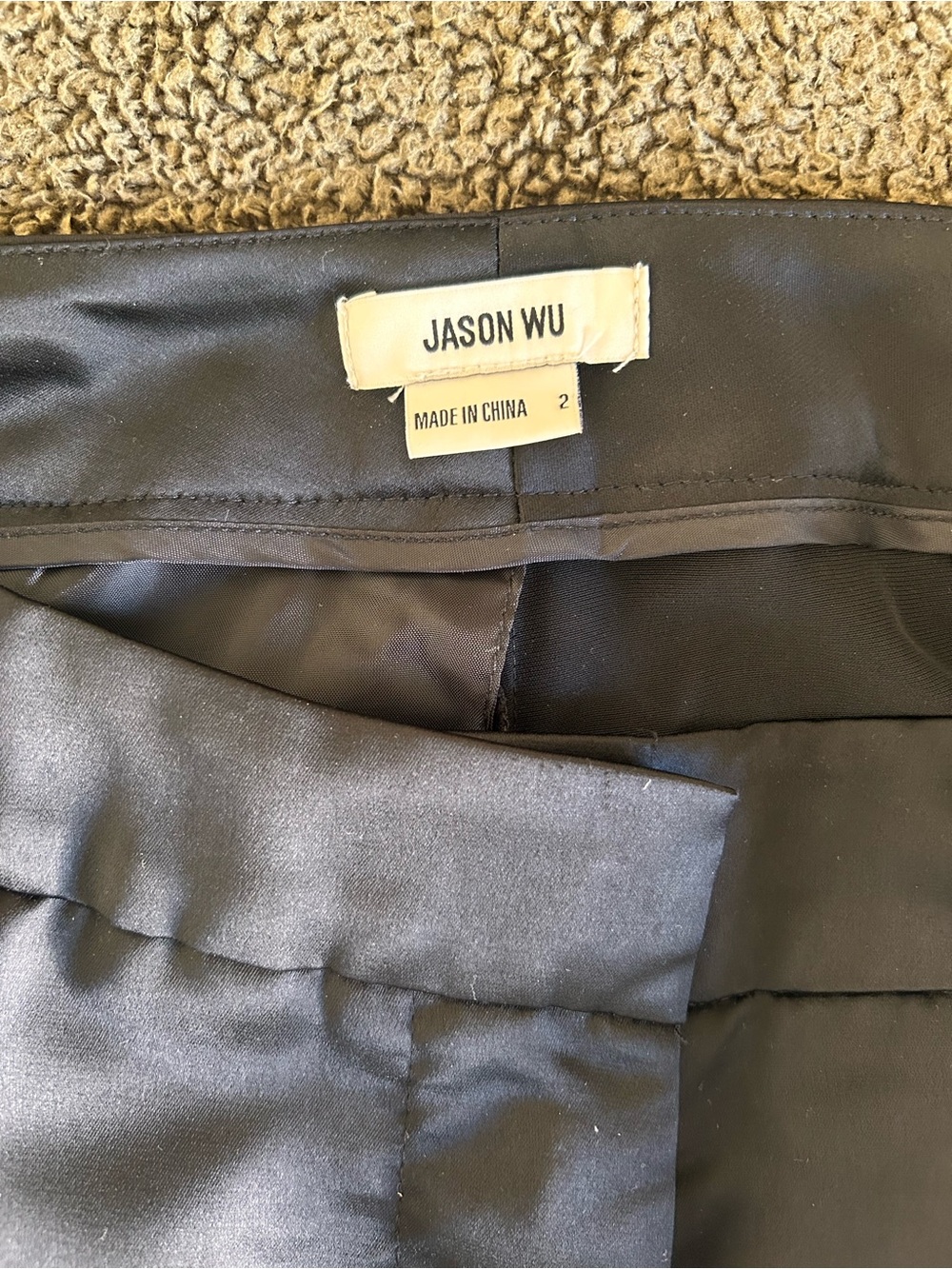 Jason Wu Black Satin Wide-Leg High Waist Pants Women’s Size 2 - Picture 2 of 7